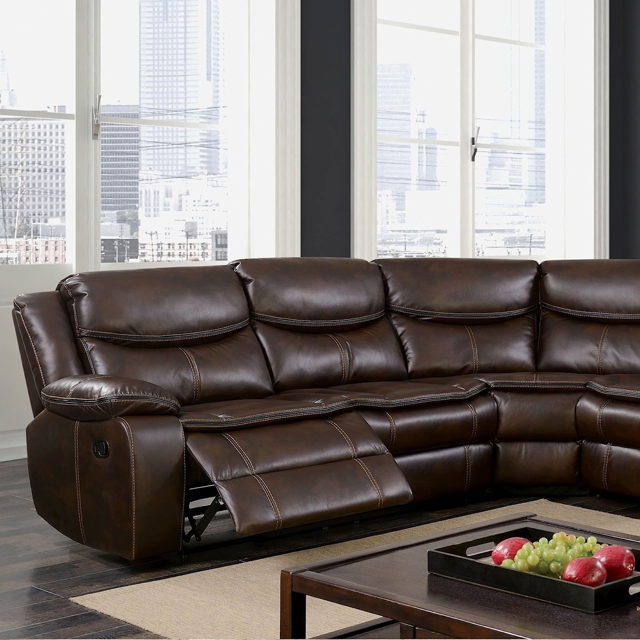 FUSA Pollux Reclining Sectional w/ Console