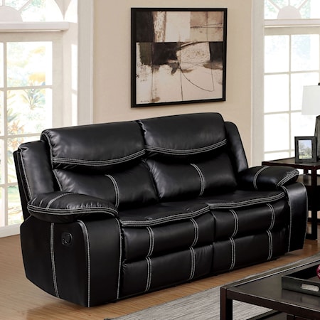 Casual Faux Leather Reclining Loveseat