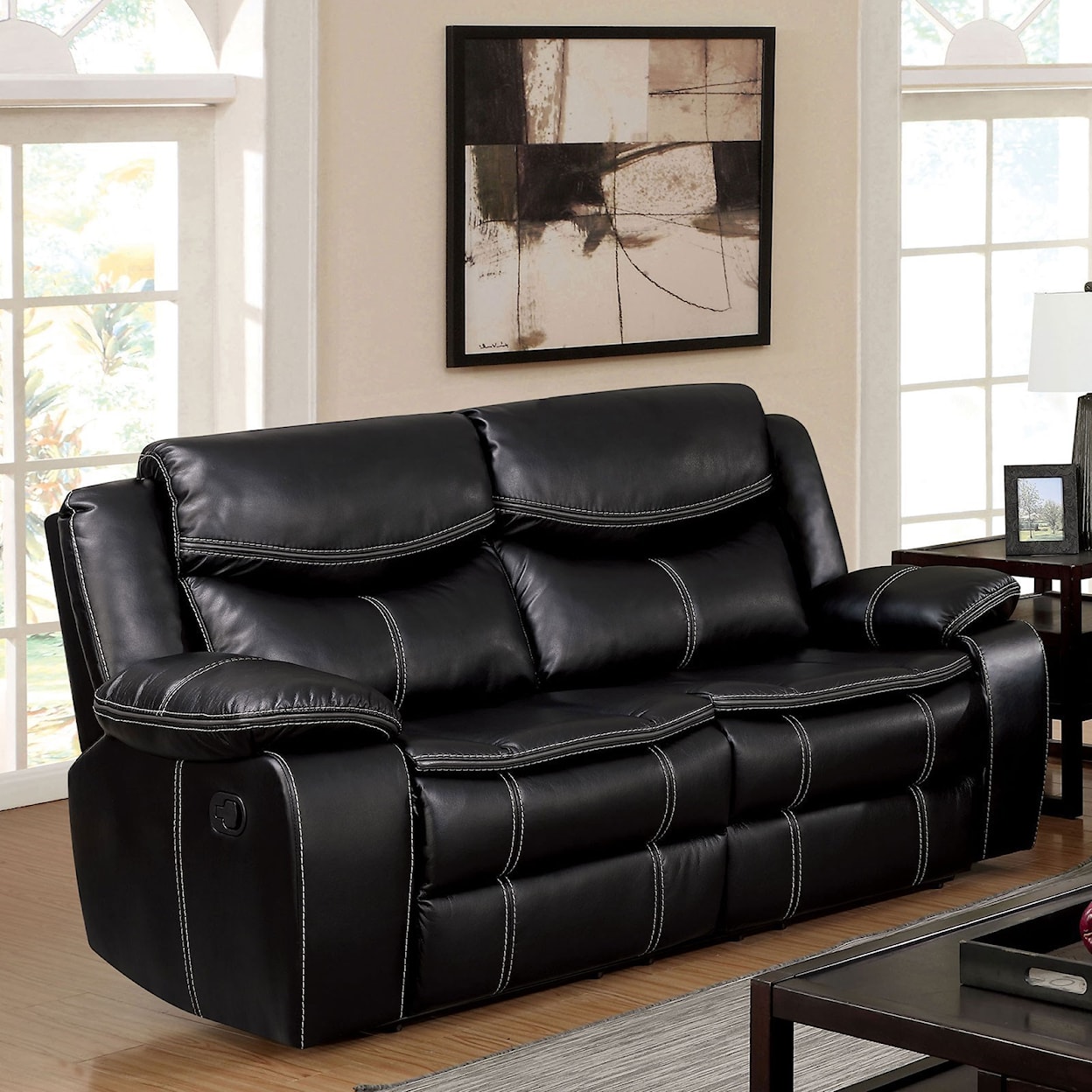 Furniture of America - FOA Pollux Loveseat w/ 2 Recliners