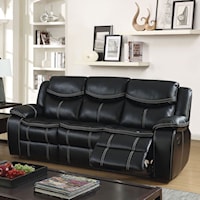 Casual Faux Leather Reclining Sofa