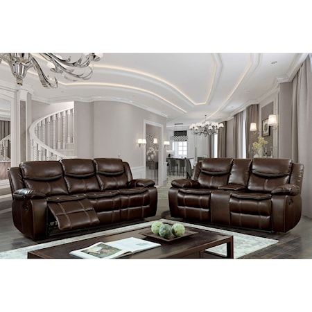 Reclining Sofa and Loveseat w/ Console Set