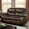 Furniture of America - FOA Pollux Loveseat w/ 2 Recliners