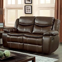 Casual Faux Leather Reclining Loveseat