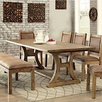 Rustic 77" Dining Table with Natural Wood Texture