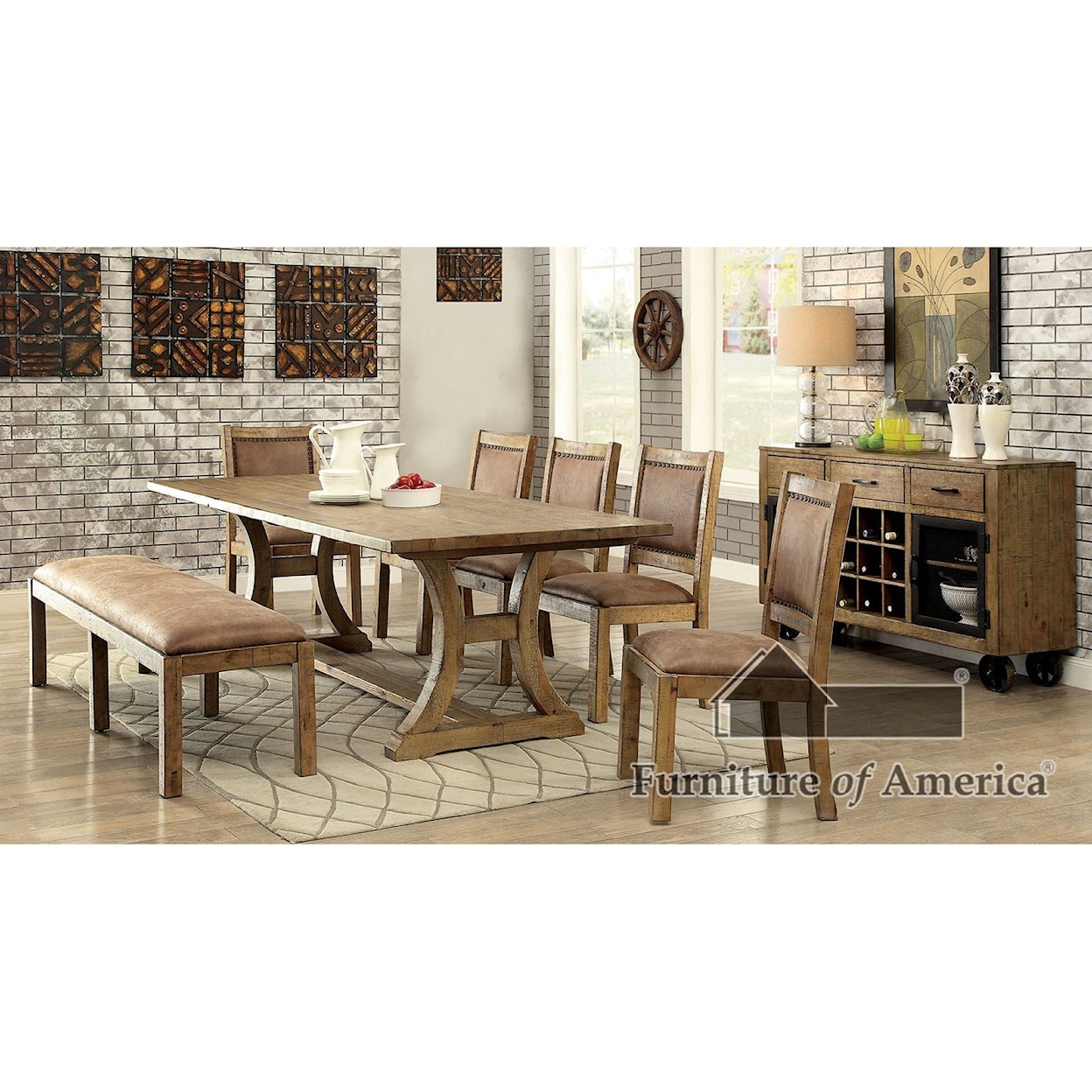 Furniture of America Gianna 96" Dining Table