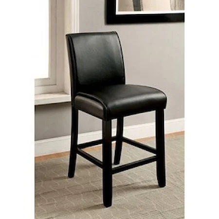 Contemporary Pack of 2 Counter Height Upholstered Leatherette Side Chairs