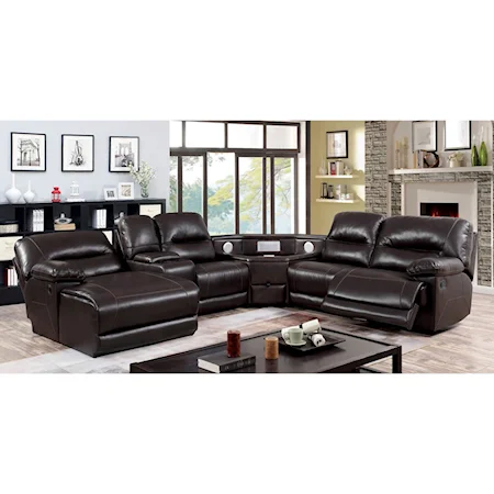 Reclining Wedge Table Sectional with USB and Speakers