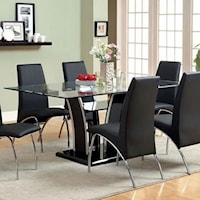 Contemporary Dining Table with Glass Top