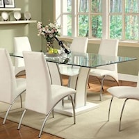 Contemporary Dining Table with Glass Top