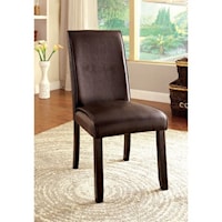 Contemporary Pack of 2 Upholstered Leatherette Side Chairs