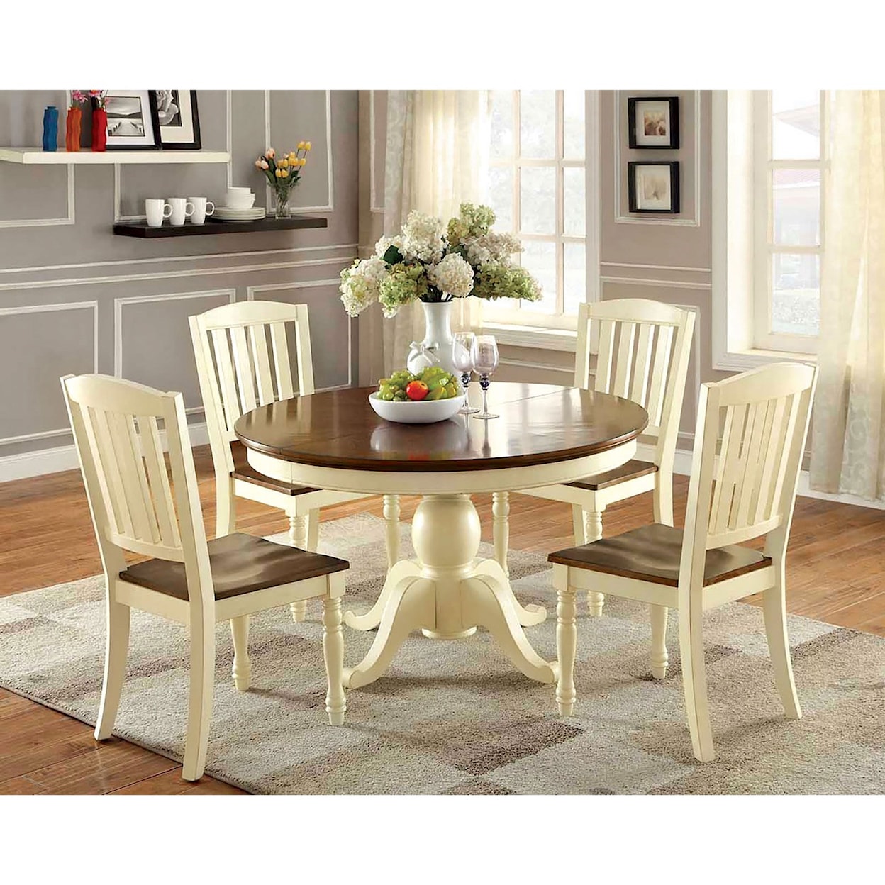 Furniture of America Harrisburg Oval Dining Table 