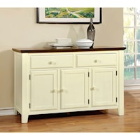 Cottage Dining Server with 2 Top Drawers and Lower Storage