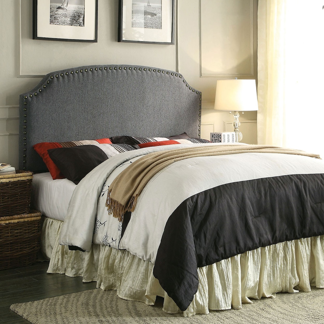 Furniture of America - FOA Hasselt Queen (Full Compatible) Gray Headboard