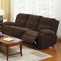 Casual Reclining Sofa in Flannel-Like Fabric