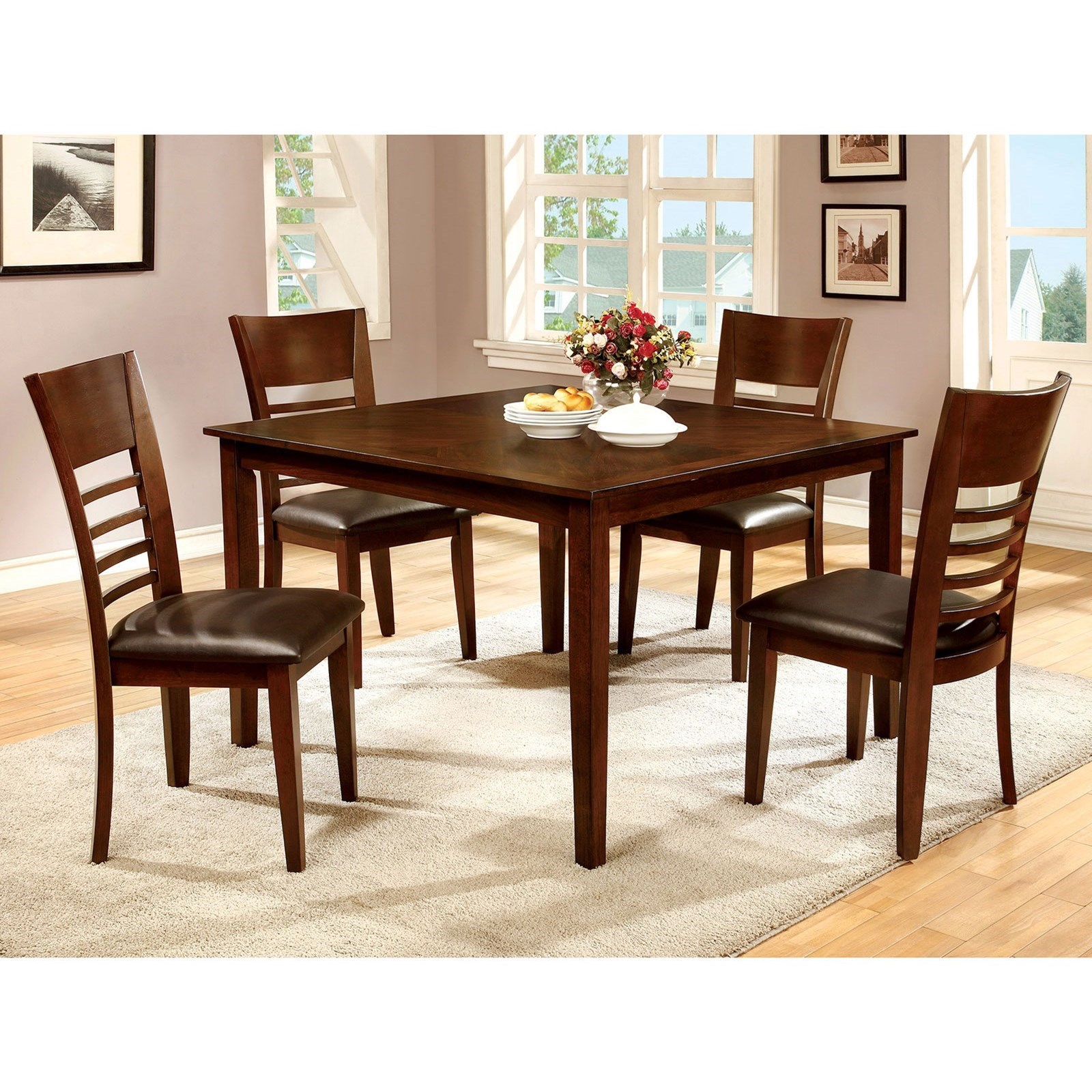 Furniture of America Hillsview CM3916T 5PK Five Piece Dining Set