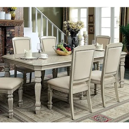 Transitional Dining Table with Two 18" Leaves