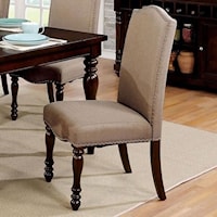 Set of 2 Upholstered Side Chairs with Nailhead Trim