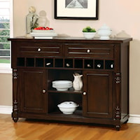 Transitional Dining Server with Wine Storage