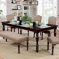 Transitional Dining Table with 1 Table Leaf