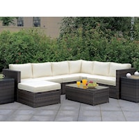 Seven Piece Outdoor Sectional Sofa with Removable Ottoman