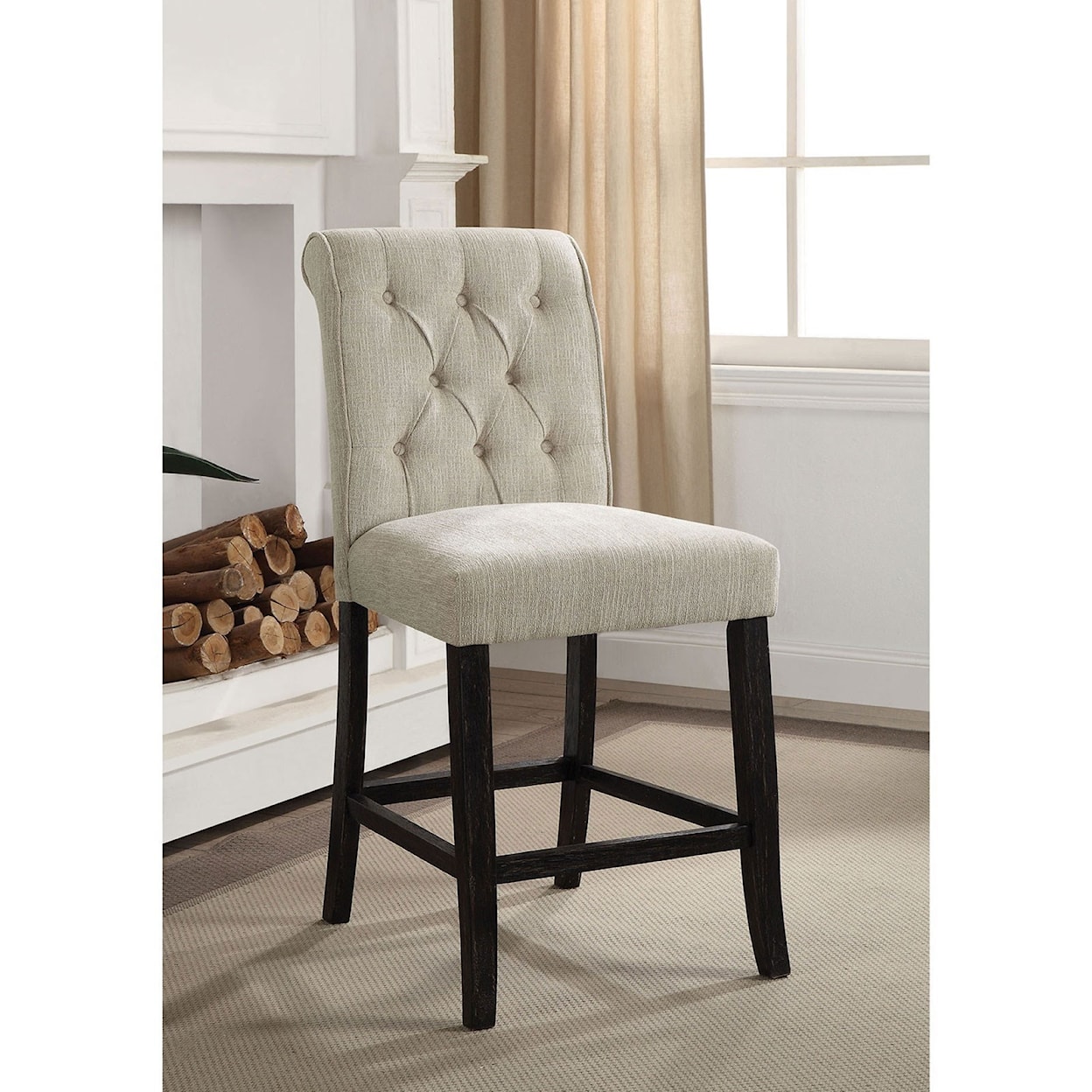 Furniture of America - FOA Izzy Counter Height Side Chair 2-Pack