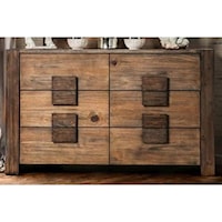 Rustic Dresser with 6 Drawers