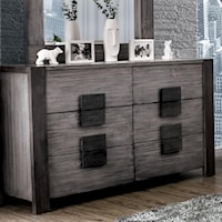 Rustic Dresser with 6 Drawers