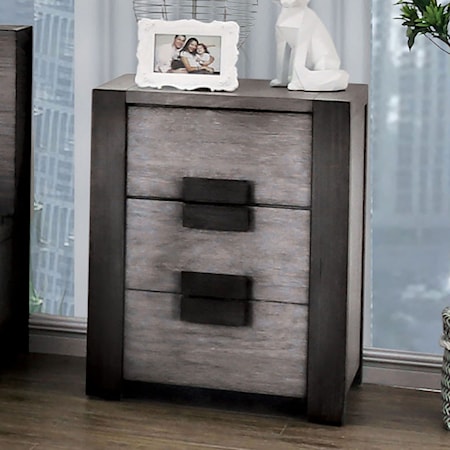 Rustic Nightstand with 3 Drawers