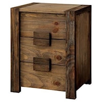 Rustic Nightstand with 3 Drawers