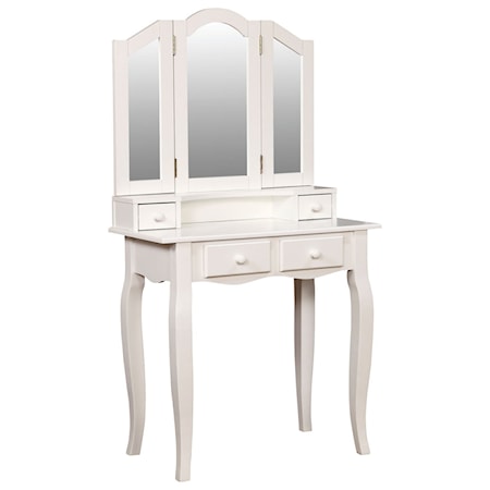 High Point 988 HIGH POINT WHITE VANITY DESK, 7 Day Furniture