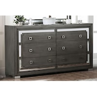 Contemporary 6-Drawer Dresser with Felt-Lined Top Drawers
