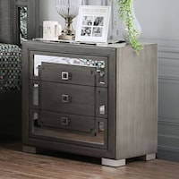 Contemporary 3-Drawer Nightstand with Felt-Lined Top Drawer