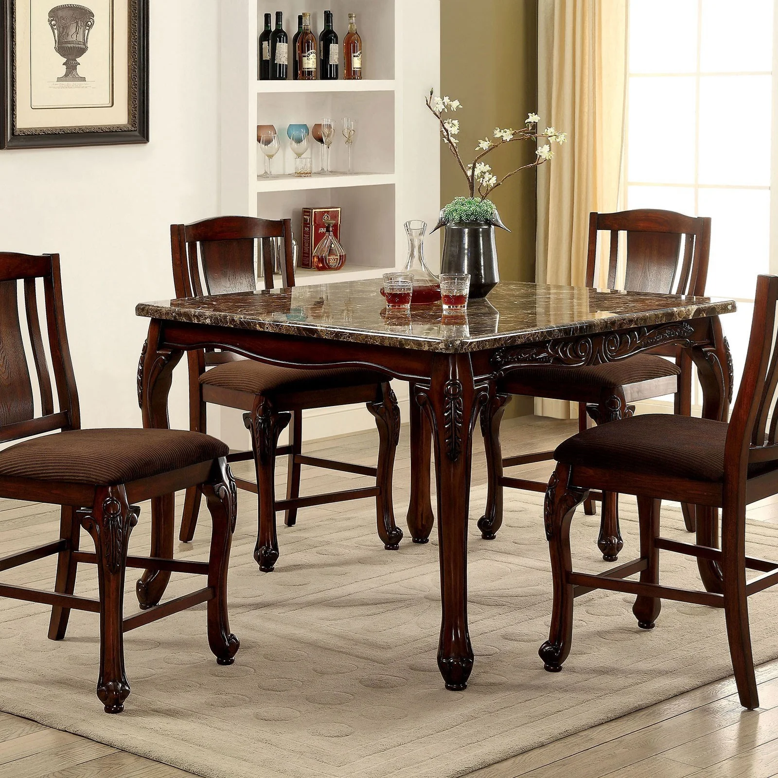 Furniture of America - FOA Johannesburg CM3873PT Traditional Square ...