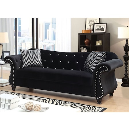 Sofa with Tufted Back and Nailhead Trim