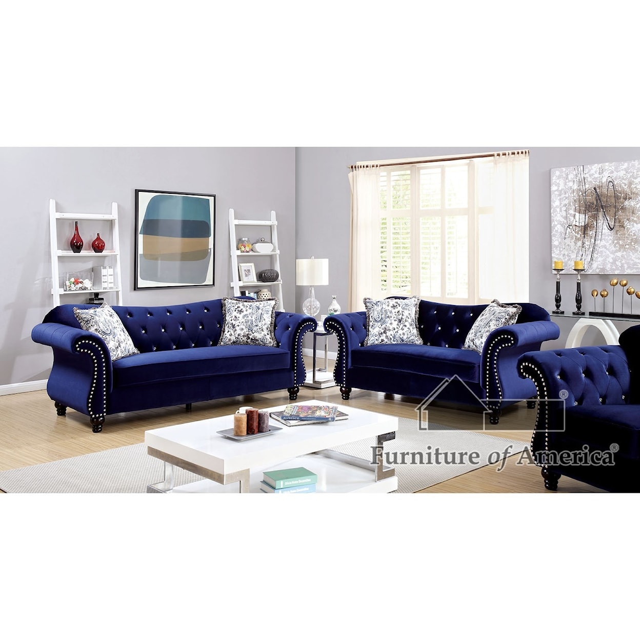 Furniture of America Jolanda Stationary Living Room Group