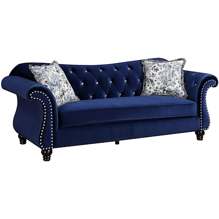 Sofa with Tufted Back and Nailhead Trim
