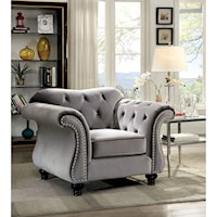 Chair with Tufted Back and Nailhead Trim