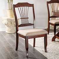 2 Pack of Transitional Side Chairs with Upholstered Seat