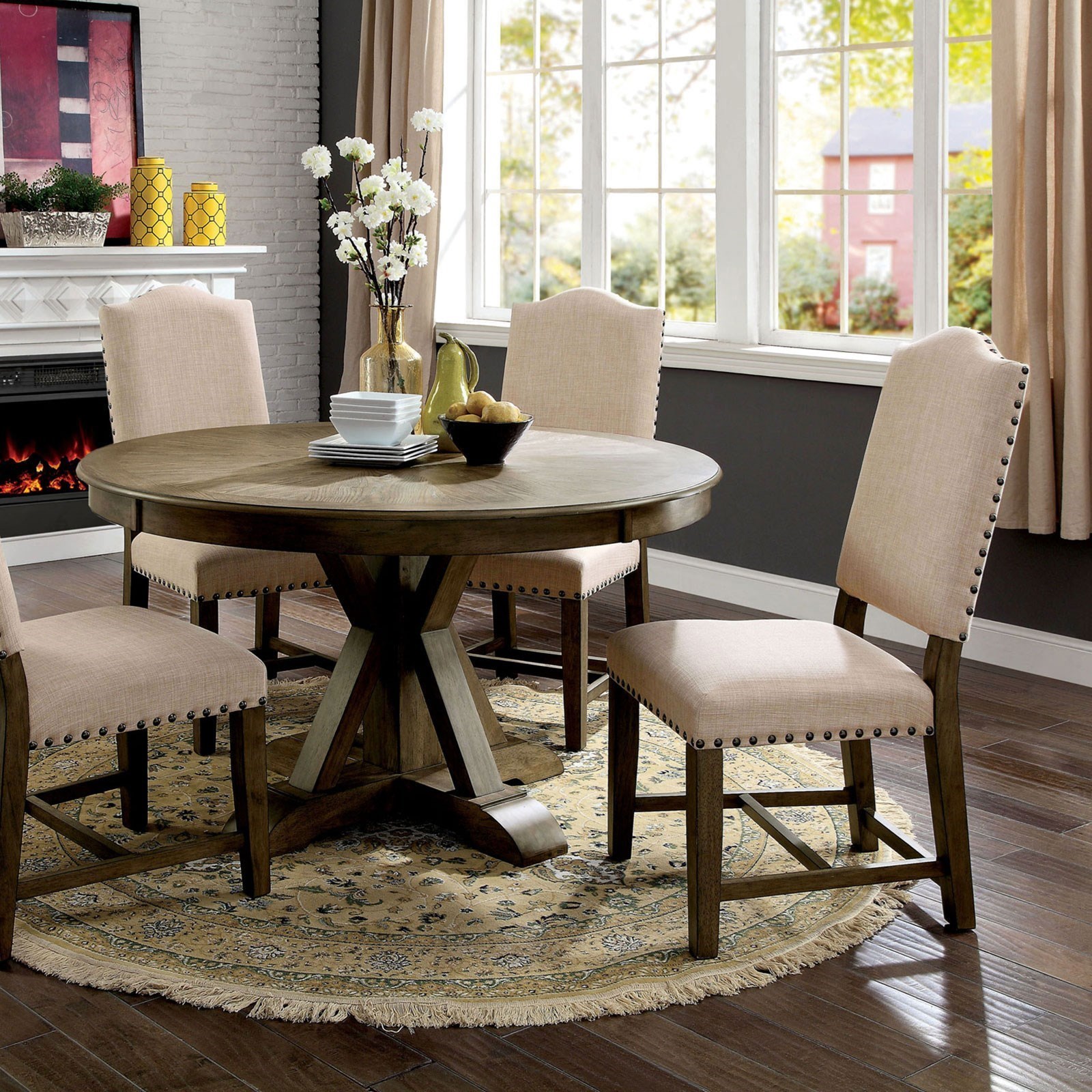 Round kitchen table hotsell set with leaf
