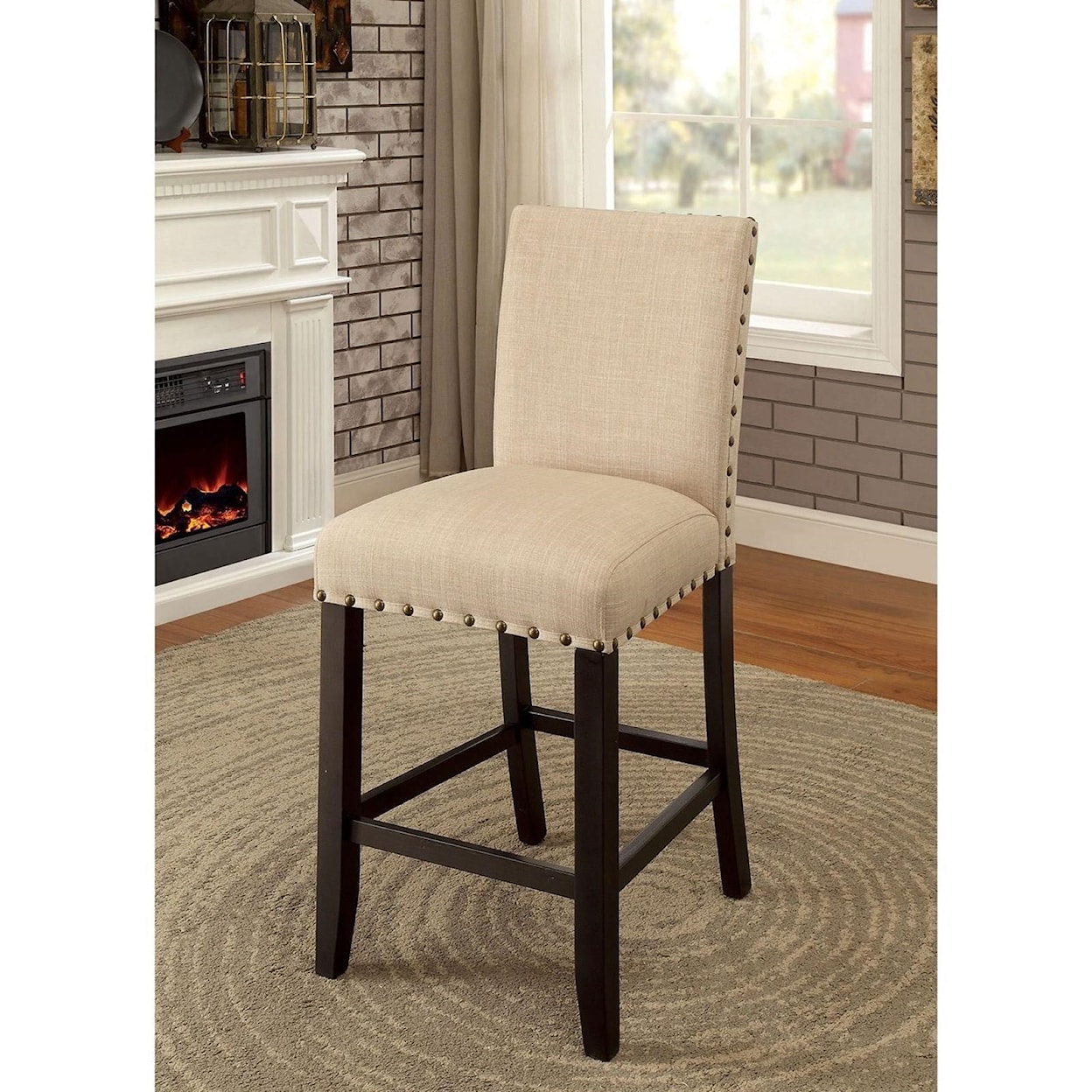 Furniture of America Kaitlin Set of 2 Counter Height Chairs