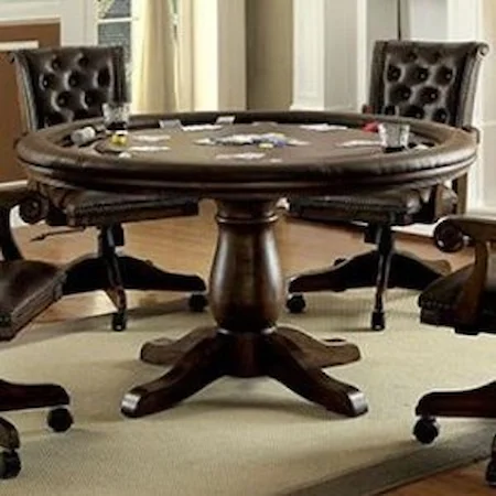 Traditional Game Table with Cup Holders