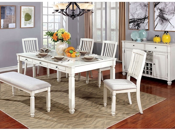 6 Pc Dining Set w/ Bench