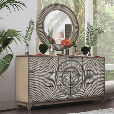 Dresser and Mirror Combination