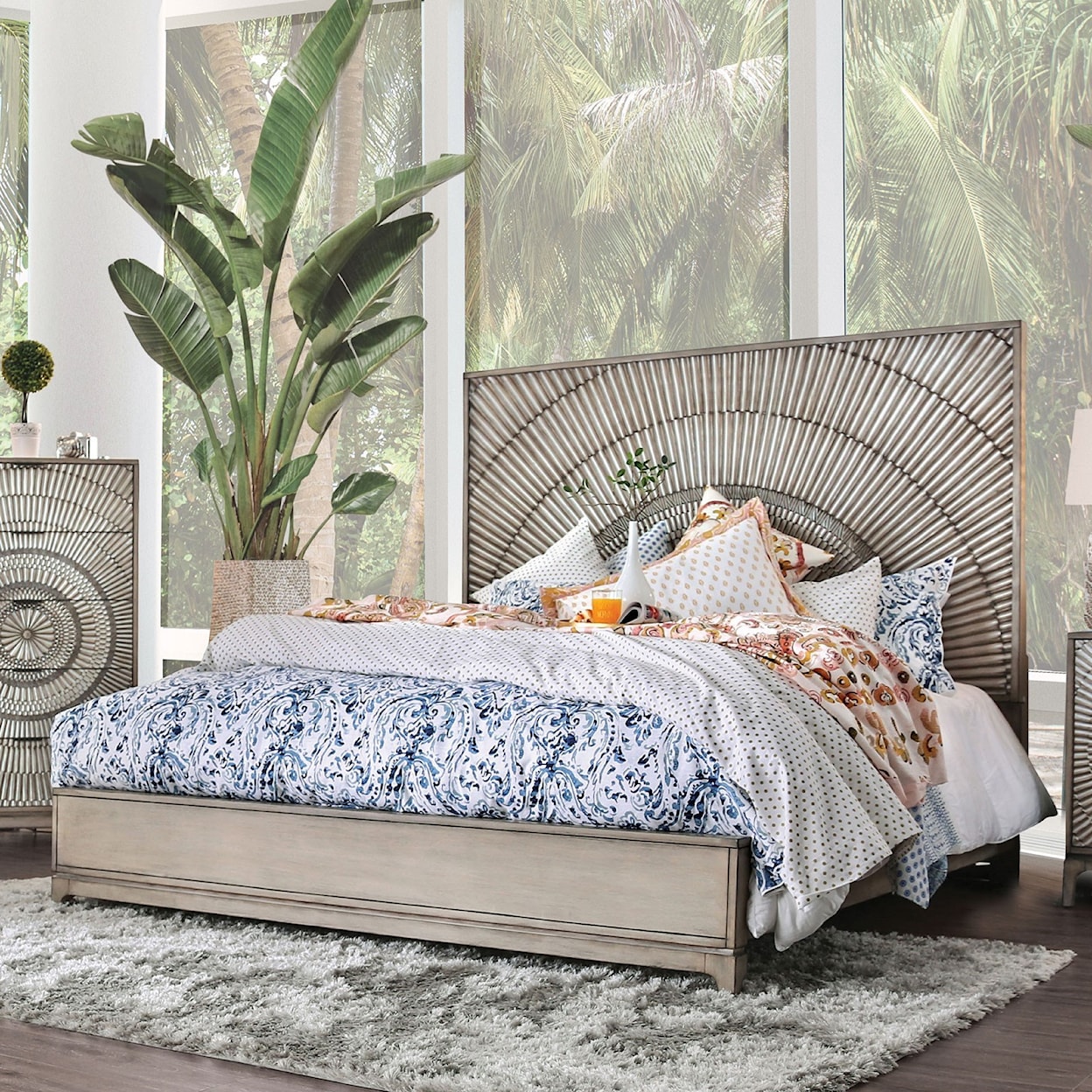 Furniture of America Kamalah Queen Panel Bed