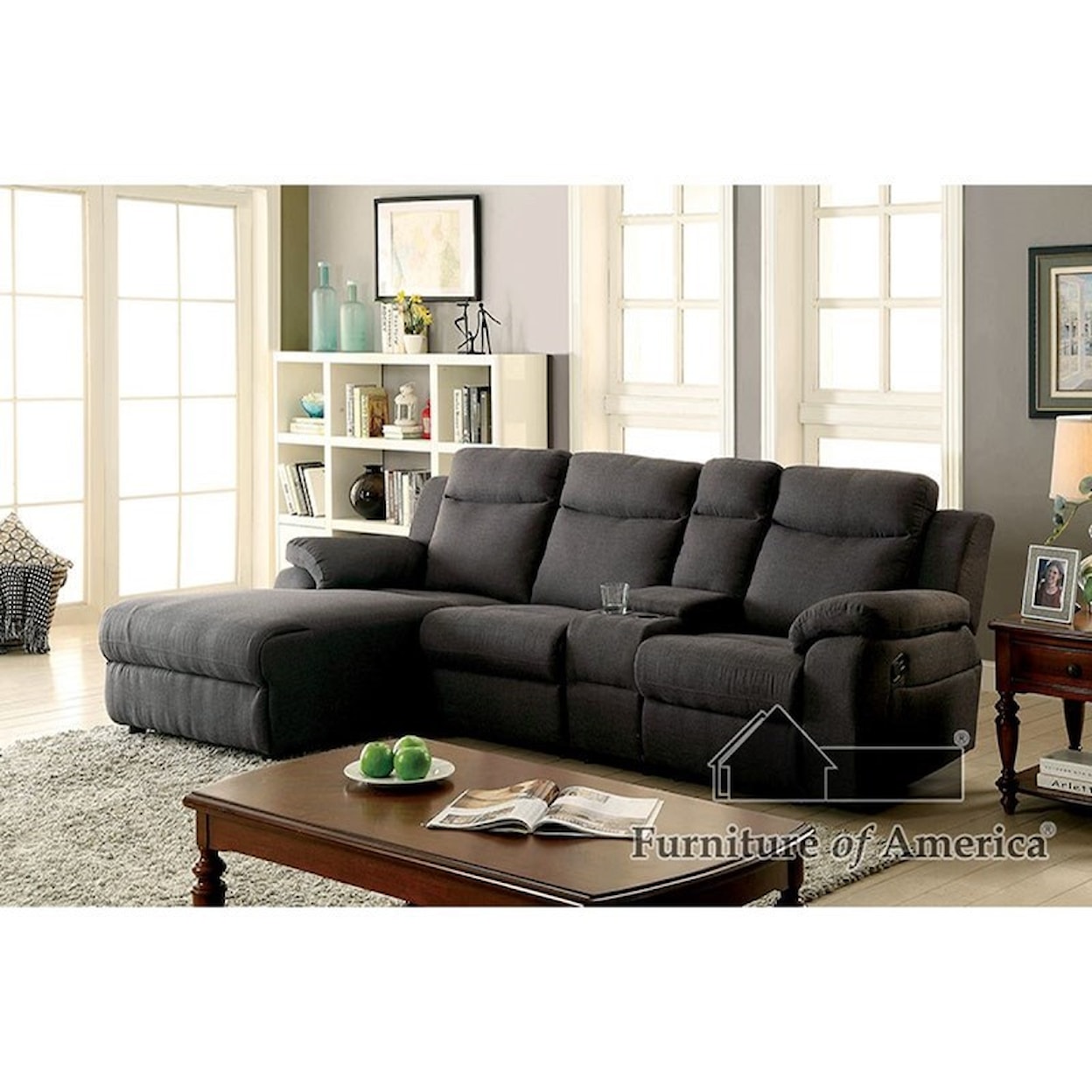 Furniture of America Kamryn Sectional w/ Console