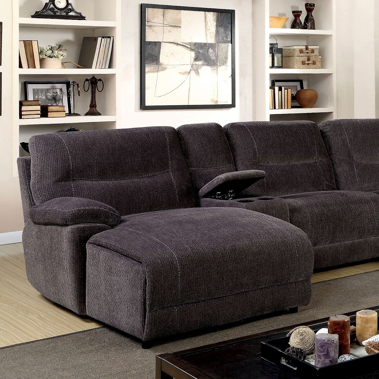 Furniture of America Karlee II Sectional with Console