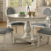 Transitional Round Dining Table with Pedestal Base