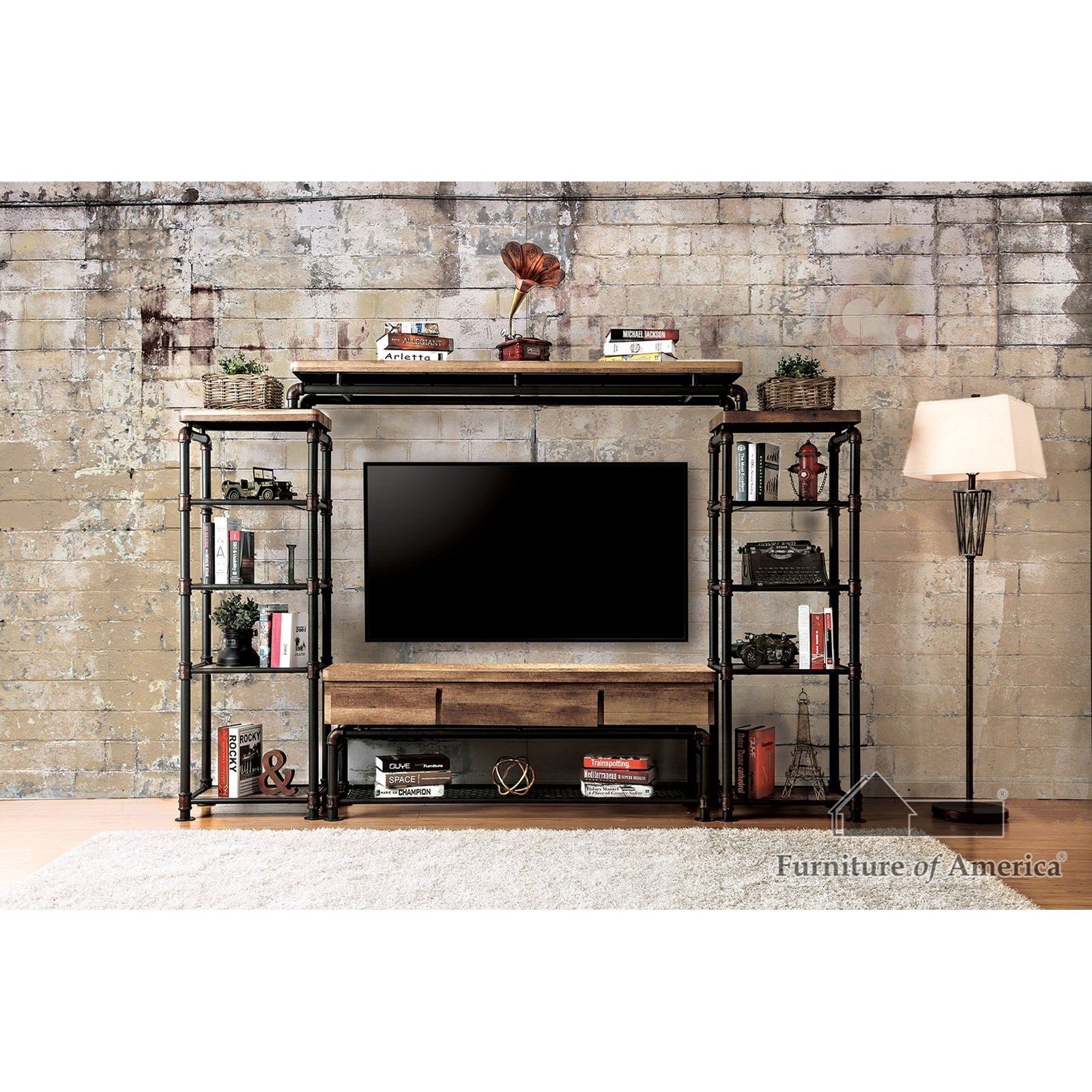 Industrial style deals tv console