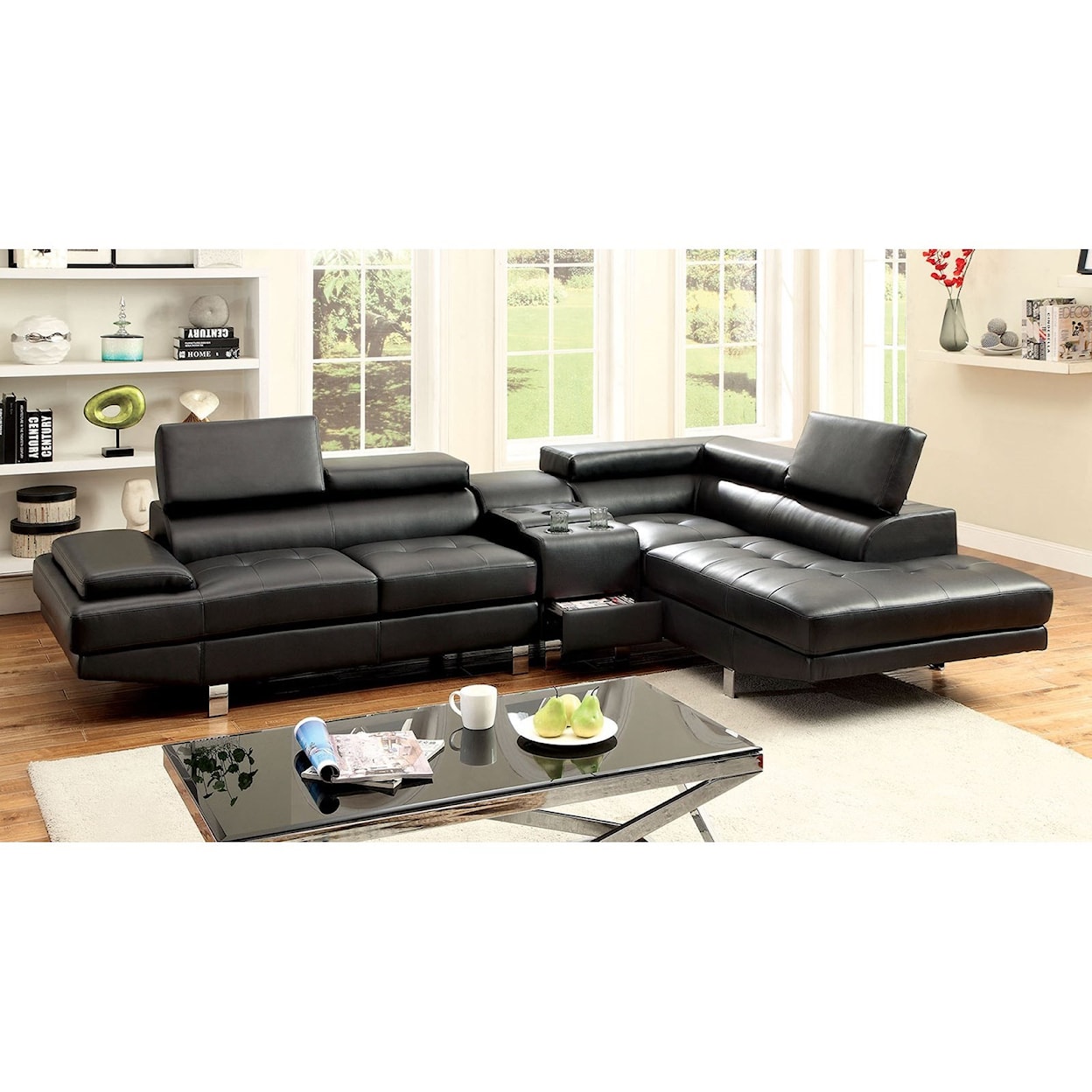 Furniture of America Kemina Sectional Sofa