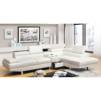 Contemporary Sectional Sofa with Speaker Console